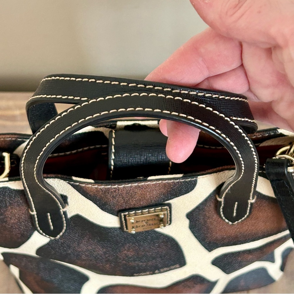 Dooney & Bourke Brown, Black & Cream Giraffe Print Small Tote - Picture 3 of 12